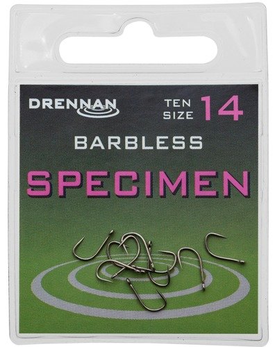 Drennan Specimen Barbless size 4 - Haczyki 10szt. 