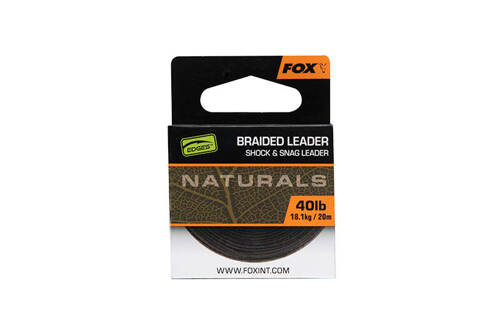 Fox Edges Naturals Braided Leader 40lb 20m