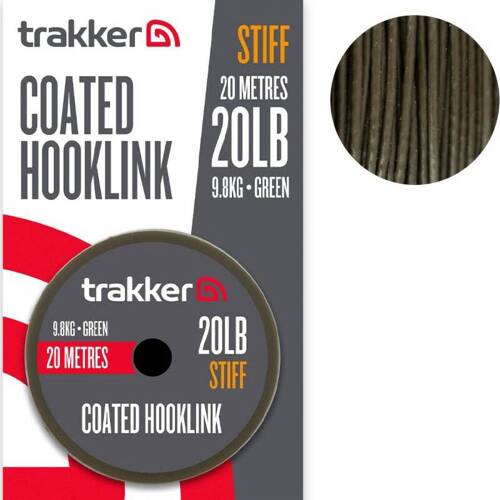 Trakker Stiff Coated Hooklink Green 20lb 20m