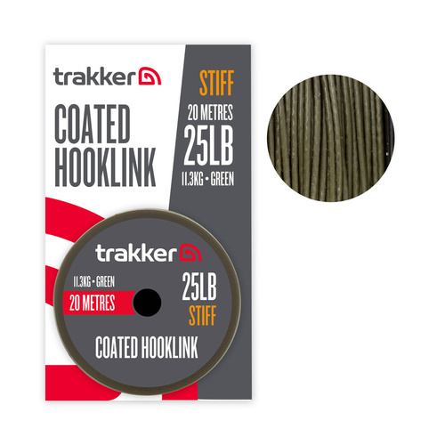 Trakker Stiff Coated Hooklink Green 25lb 20m