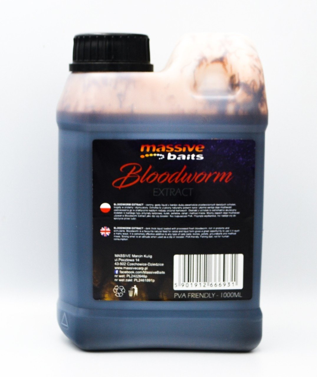 Massive Baits Bloodworm Extract Liquid 1000ml CARP \ Przynęty \ dipy