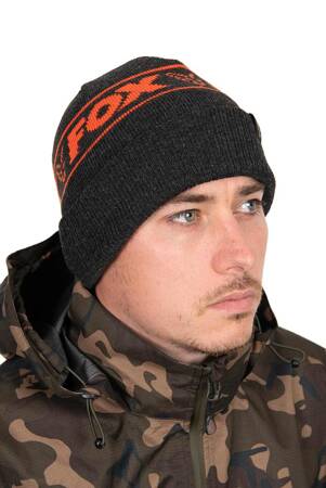 Fox Beanie Black Orange