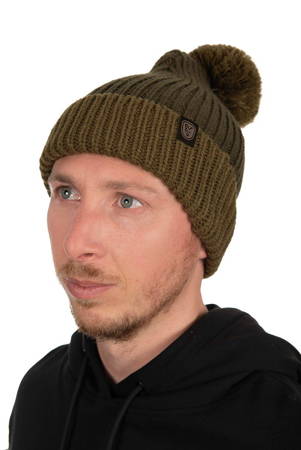 Fox Heavy Knit Booble Hat Olive