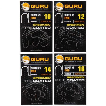 Guru Super X-Strong Carp Eyed Barbed Size 20 PTFE Coated