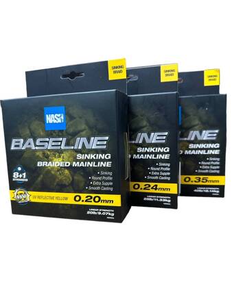 Nash Basn Baseline Sinking Braided UV Yellow 1200m