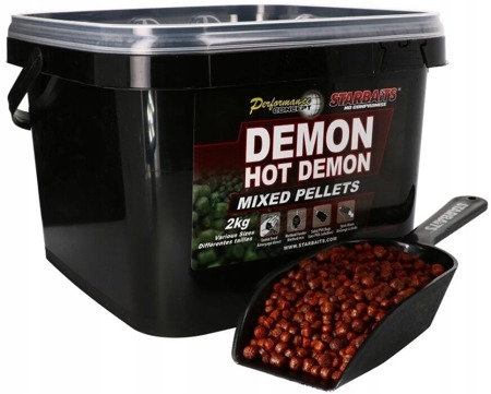 Starbaits Hot Demon Mixed Pellets 2kg Box + Spoon