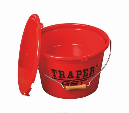 Traper Wiadro z miską i pokrywą czerwone 13 L